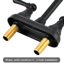 Load image into Gallery viewer, OYMOV RV Bathroom Faucet - 4‘’ Non-Metallic 2-Handle (Bell Shape), Matte Black