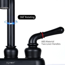 Load image into Gallery viewer, OYMOV RV Bathroom Faucet - 4‘’ Non-Metallic 2-Handle (Teapot Shape), Matte Black