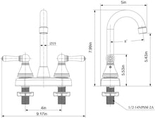 Load image into Gallery viewer, OYMOV RV Bathroom Faucet - 4‘’ Non-Metallic 2-Handle (Bell Shape), Brushed Nickel