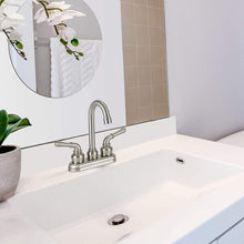 Load image into Gallery viewer, OYMOV RV Bathroom Faucet - 4‘’ 2-Handle (Teapot Shape), Brushed Nickel