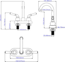 Load image into Gallery viewer, OYMOV RV Bathroom Faucet - 4‘’ 2-Handle (Teapot Shape), Brushed Nickel