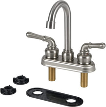 Load image into Gallery viewer, OYMOV RV Bathroom Faucet - 4‘’ 2-Handle (Teapot Shape), Brushed Nickel